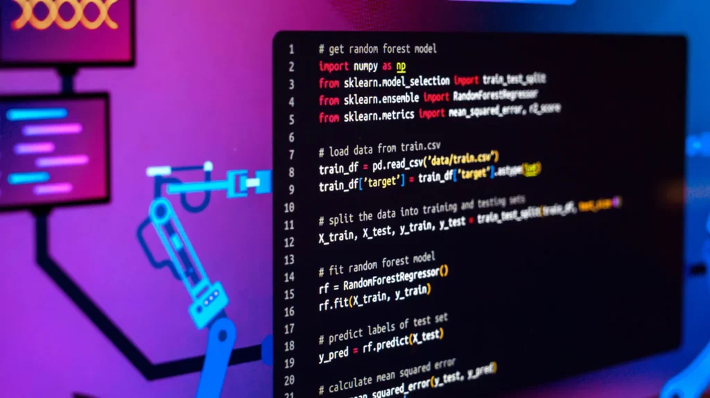 An AI software types some code for a program