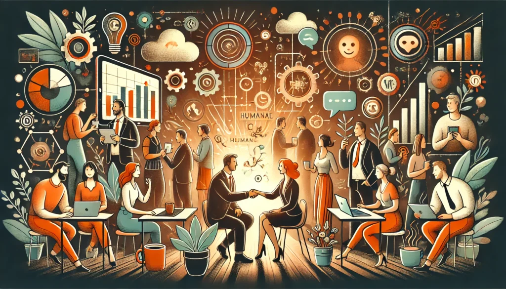 humanised marketing - people interacting with each other to sell each other services and goods