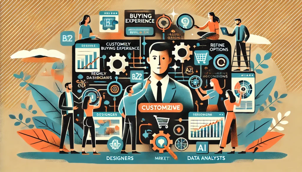 Smarter, Scalable Personalisation: The New Standard in B2B Marketing - the image shows people customising service for one individual
